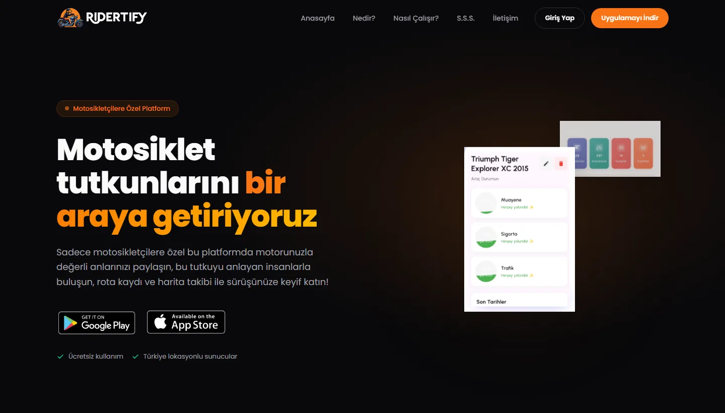 Ridertify ekran görüntüsü